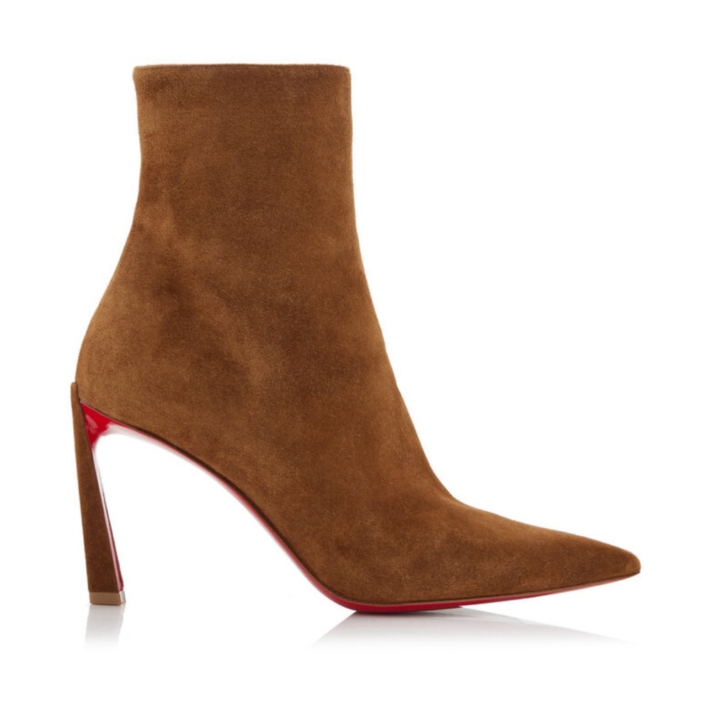 NWT Christian Louboutin CONDORA BOOTIES 85 Suede Ankle Bootie Boots Heel
